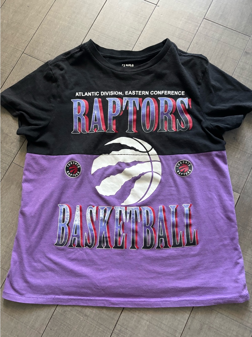 4 for $30- Toronto Raptors Colorblock T-Shirt - Black & Purple